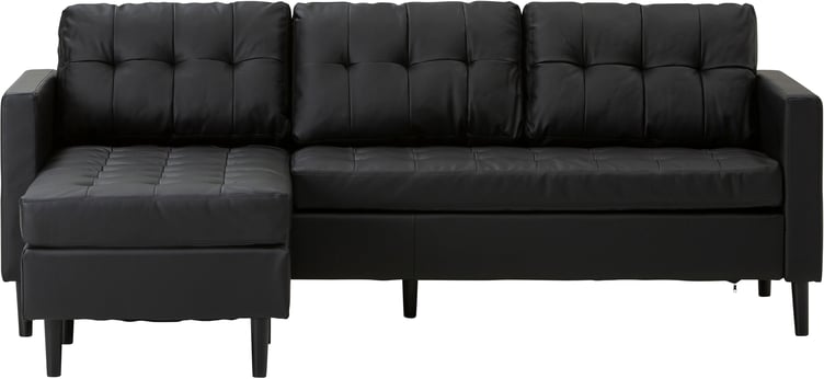 Bella 3-istuttava divaanisohva musta keinonahka