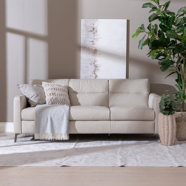 Carino 3-istuttava sohva, smoke hiekanvärinen nahka