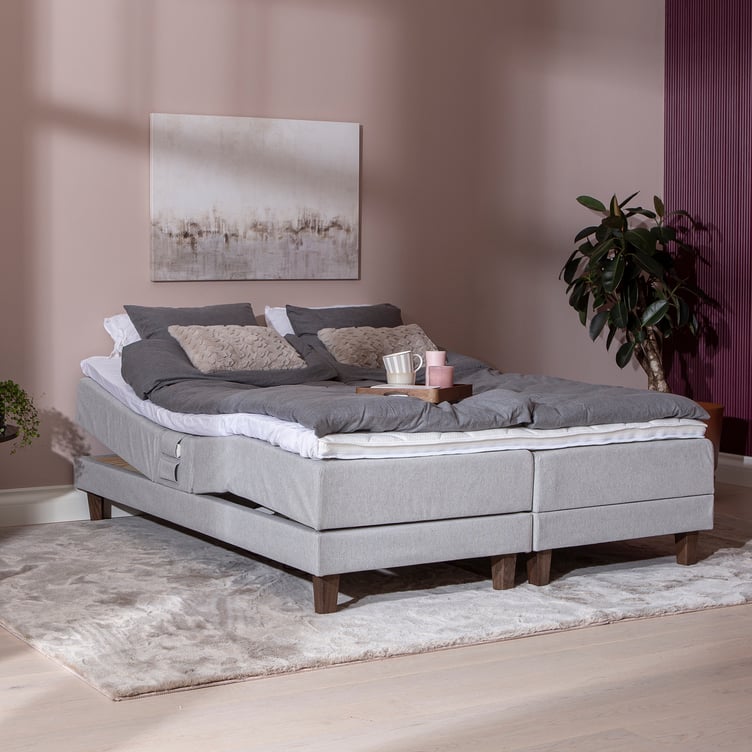 Moon Basic moottorijenkkisänky 160x200, Primo 84 vaaleanharmaa, petauspatjalla ja kännykkätaskuilla