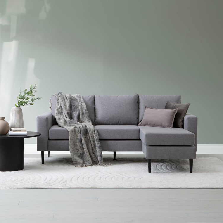 Blink 3-istuttava divaanisohva harmaa, mustat jalat