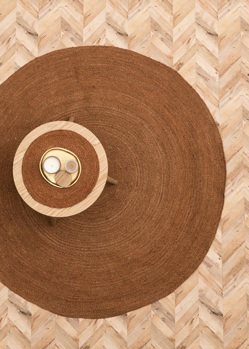FanniK Rauha matto pyöreä ⌀ 100 cm, ruskea