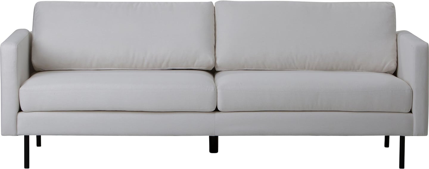 Nordic 3-ist. sohva valkoinen / mustat metallijalat