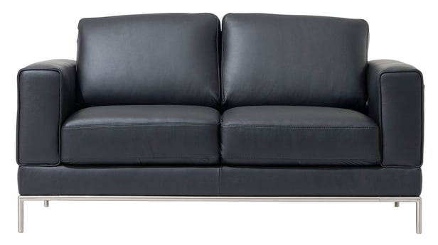 Kiana 2-istuttava sohva musta nahka