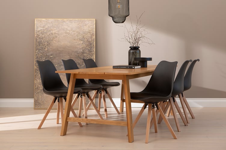 Bretagne & Concept Oak ruokailuryhmä 90x200 kuudelle tammi