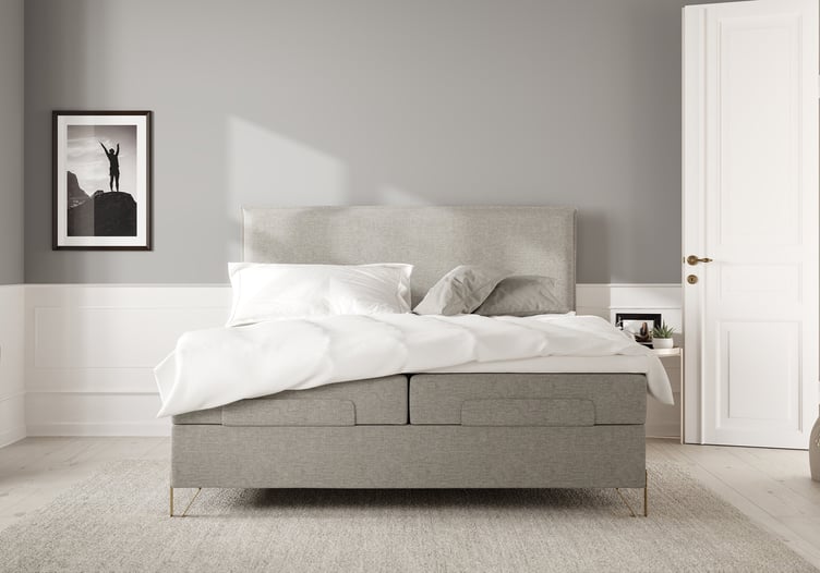 Wonderland Vip moottorisänky 160x200cm, (firm) beige + Superior latex petauspatja (2kpl 80cm)